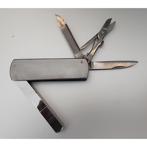 Rare VINTAGE Folding PocketKnife Cigarette LIGHTER File Scissor Smoker Pipe VGUC